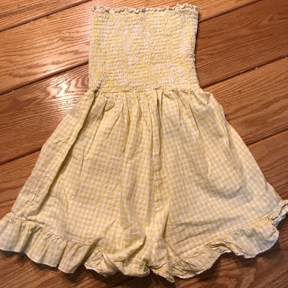Zaful Gingham Yellow Romper